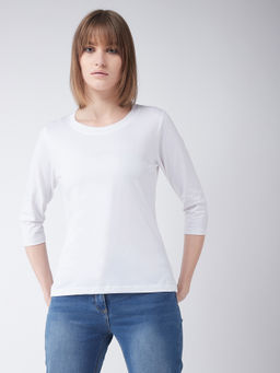 Miss Chase - White Solid Basic Top