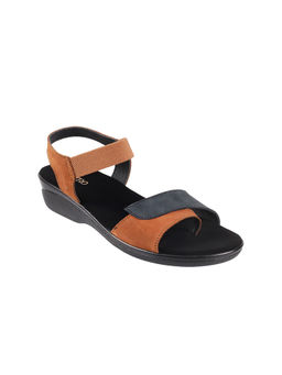 Metro - Black-Brown Strappy Sandals