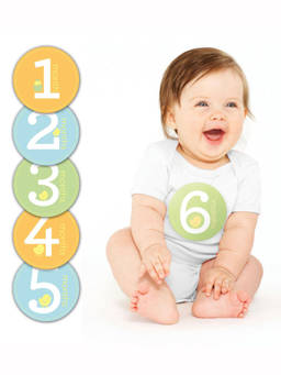 Pearhead - Multi-Color Baby Milestone Stickers (Pack of 12)