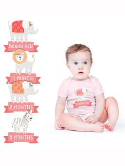 Pearhead - Pink First Year Belly Stickers (Pack of 12)