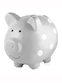 Pearhead - Grey Polka Dots Piggy Bank