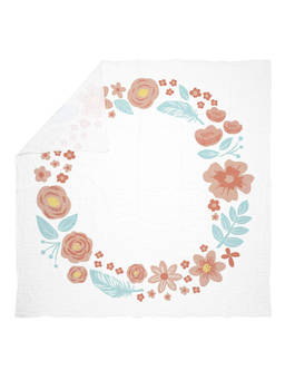 Pearhead - White Watch Me Grow Photo Floral Blanket