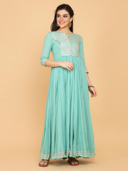 Shaily - Turquoise Flared Gown