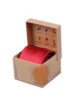 Tossido - Red Fine Woven Micro Fiber Necktie