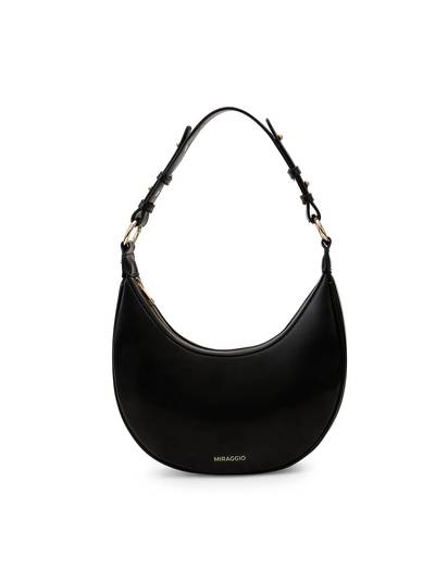 Simone Half-Moon Shoulder Bag for Women - Black