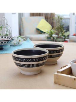Miah Decor - Nut Serving Bowl-black Pack of 2