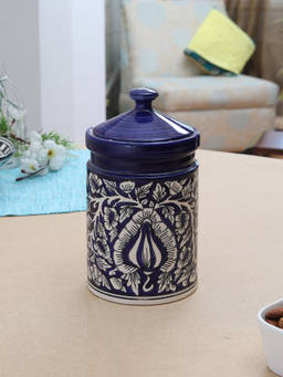 Miah Decor - Handpainted Mughal Art Storage Jar-small