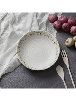 Miah Decor - Handcrafted Spring Collection- Stoneware Shallow Serving Bowl