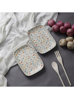 Miah Decor - Handcrafted Spring Collection- Stoneware Platters -set Of 2