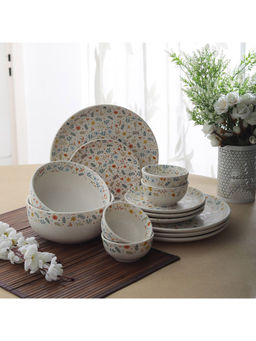 Miah Decor - Handcrafted Spring Collection- Stoneware Dinner Set -pack Of 14