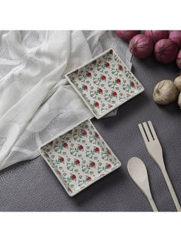 Miah Decor - Handcrafted Meadow Fresh Collection- Stoneware Platters -set Of 2