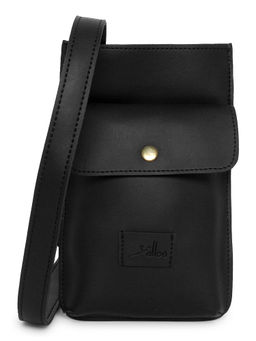 Yelloe - Black mobile PU sling pouch for Women