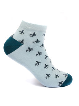 Mint & Oak - Blue Printed Fly Away Ankle Socks