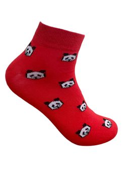 Mint & Oak - Red Printed Panda Express Ankle Socks