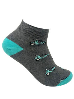Mint & Oak - Grey Printed Scoot-over Ankle
