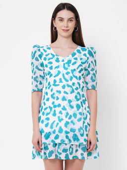 MISH - Printed Drop Waist Style Short Dress At Nykaa Fashion - Your Online Shopping Store