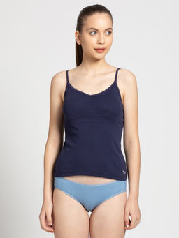 Jockey - MJ04 Women Super Combed Cotton Lace Neckline Styled Camisole - Classic Navy