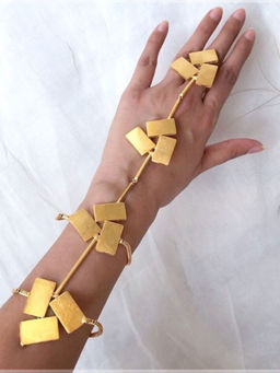 Mitali Jain - Overdose Gold Statement Geometric Hand Harness