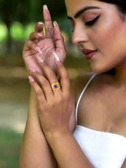 Mitali Jain - Phase Gold Full Moon Enamel Ring