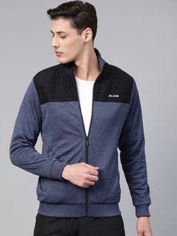 Alcis - Navy Blue Black Colorblocked Training Jacket