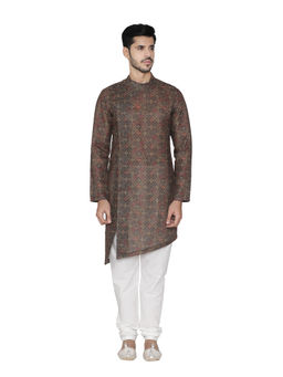 Manyavar - Dark Brown Cotton Kurta