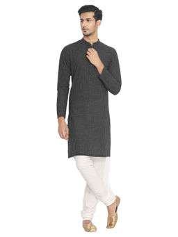 Manyavar - Black Cotton Kurta