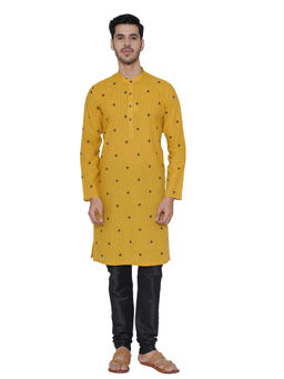 Manyavar - Yellow Stripes Kurta