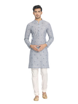 Manyavar - Grey Cotton Kurta