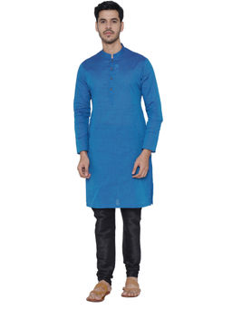 Manyavar - Blue Embroidered Kurta