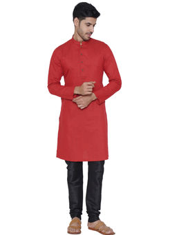 Manyavar - Red Solid Kurta