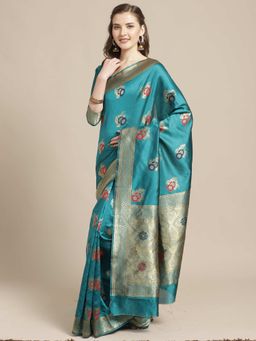 Sareemall - Green Geometric Printed Saree