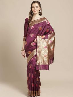 Sareemall - Magenta Geometric Printed Saree