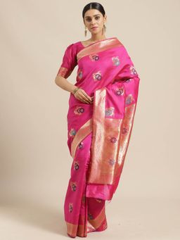 Sareemall - Pink Geometric Printed Saree
