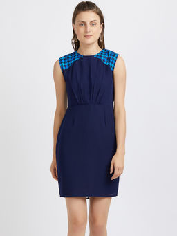 MISH - Navy Blue Fit And Flare Mini Dress