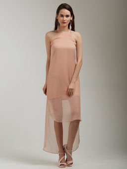 MISH - Peach Knee Length Dress