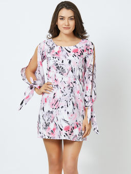 MISH - White Fit And Flare Mini Dress