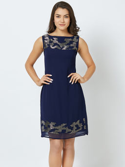 MISH - Navy Blue Shift Mini Dress