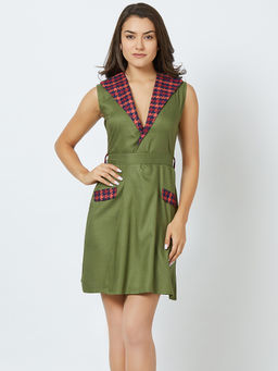 MISH - Green Fit And Flare Mini Dress