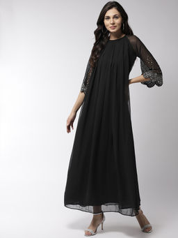 MISH - Black Solid Maxi Dress