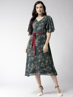 MISH - Green Floral Midi Dress