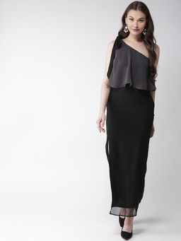 MISH - Black Solid Maxi Dress