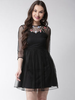 MISH - Black Solid Mini Dress