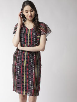 MISH - Multi-Color Printed Knee Length Dress