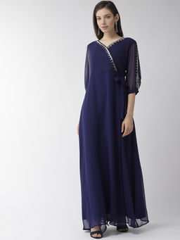 MISH - Navy Blue Solid Maxi Dress