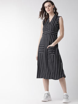 MISH - Black Sleeveless Stripes Dress