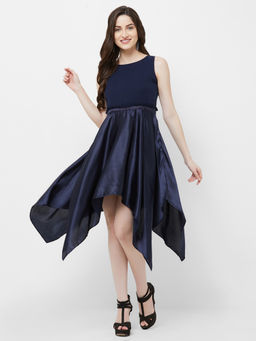 MISH - Navy Blue Sleeveless Round Neck Dress