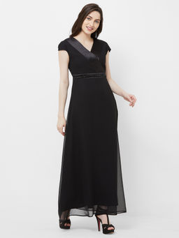 MISH - Black Cap Sleeve Maxi Dress
