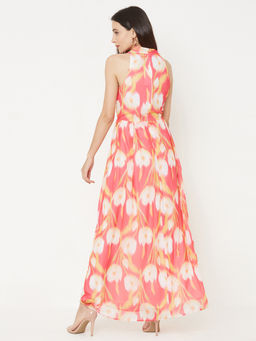MISH - Peach Floral Print Dress