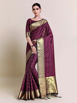 Mimosa - Women Banarasi Art Silk Saree With Blouse Piece
