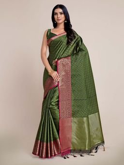 Mimosa - Women Banarasi Art Silk Saree With Blouse Piece